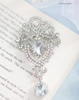 8 Pack Plated Assorted Crystal Rhinestones Brooch Pins Set for DIY Wedding Party Bouquets Embellishment Crafts Decor
