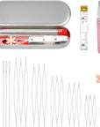 21 Pieces Beading Needles Set, 6 Sizes Seed Beads Needles Big Eye Beading Needles Collapsible Beading Needles Set for Jewelry Making