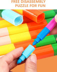 30 Pcs Stackable Crayons, Stacking Crayons Bulk, Rainbow Party Favors Mini Crayon Packs, Kids Colorful Buildable Crayon for Children Toddlers Drawing Gifts School Office Supplies, 12 Colors (30)