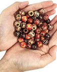 300Pcs 12Mm Painted Wooden Hair Beads, round Loose Wood Beads Bulk for Braids, African Beads for Hair, Jewelry Making, Craft DIY, Macrame Rosary Bracelet Necklace Making