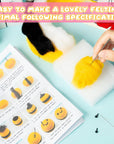 Set of 4 Cute Animal Needle Felting Starter Kit Frog Chick Bee Narwhal Animal Doll Wool Felting Tools Felt Needles Foam Mat DIY Needlework Craft Party Supplies for Beginners Adults Kids