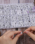 1440Pcs Acrylic Letter Beads White Cube Sorted Alphabet Beads for Jewelry Making, Bracelets, Necklaces, Key Chains (6 X 6Mm)
