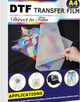 DTF Transfer Film(8.3" X 11.7")20 Sheets PET Direct to Film Heat Transfer Paper for All DTF&DTG Printer,Matte DTF Film for Sublimation Black White Light Dark Fabric T-Shirt