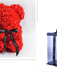 Valentine's Day Gift Rose Bear Eternal Flower Rose Teddy Bear PE Foam Bear 25cm Valentines Day