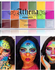 Athena Face Body Paint Oil Palette, Professional Flash Non Toxic Safe Tattoo Halloween FX Party Artist Fancy Makeup Painting Kit for Kids and Adult