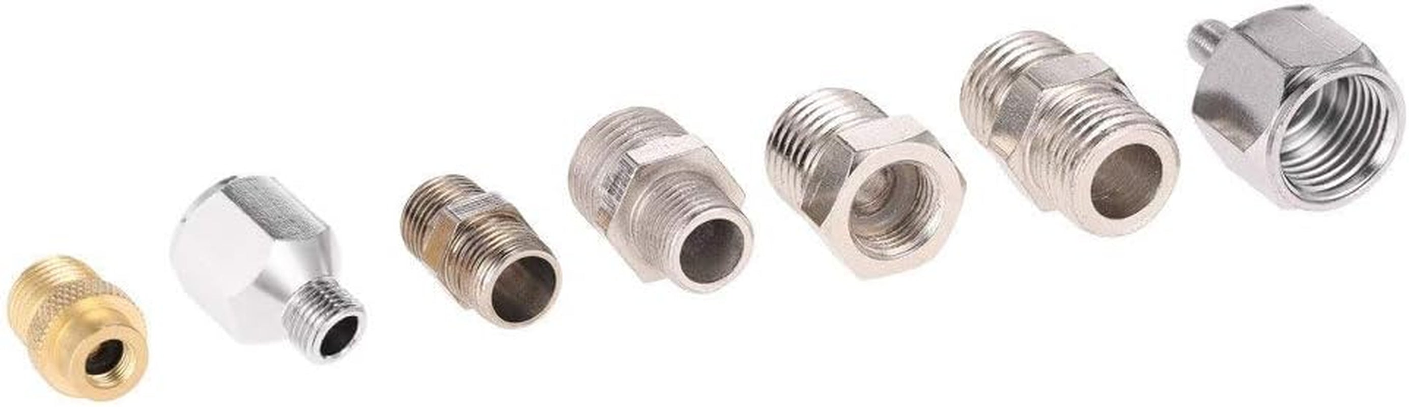 Professional 7Pcs Airbrush Adaptor Kit Fitting Connector Set for Air Compressor & Airbrush Hose