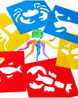 36 Pieces Plastic Drawing Painting Stencil Templates for Kids Crafts - Washable Template for School Projects - Random Colors