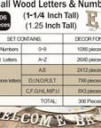 306 Pieces 1-1/4 Inch(1.25") Small Unfinished Wooden Letters and Wooden Numbers Decorative Font Alphabet Letters for Scrapbooking DIY Crafts Homemade Project