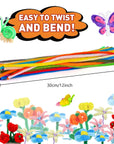 1000Pcs Pipe Cleaners for Arts and Crafts, 40 Color Chenille Stems for DIY Creative Projects, Craft Supplies for Adults and Kids (12Inch×6Mm)