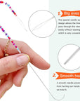 Clay Seed Three Generation 4 Pcs Big Eye Curved Beading Needles,Stainless Steel Bead Spinner Needles for Bracelet Necklace Jewelry Making (Needle)