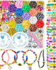 Flat Clay Beads Bracelet Making Kit Jewelry Making Kit for Beginner, 6Mm Flat Polymer Heishi Beads Letter Bead Friendship Bracelet Beads DIY Arts and Crafts Kit, Gifts Toys for Girls Age 6-12 (3000+)