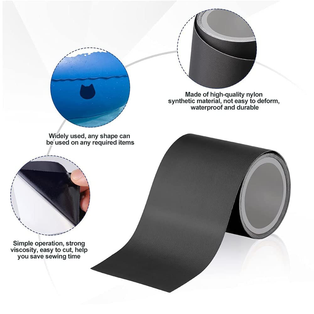 Nylon Repair Patches 3'X79' Self Adhesive Repair Tape Waterproof Fabric Sewing Repair Patches for down Jacket, Tent Clothes, Bag