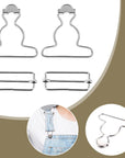 2 Pairs Metal Overall Buckles Suspender Buckle with Rectangle Adjustable Overall Bib Clips Replacement No-Sew Button