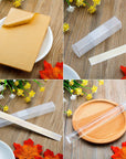 4 Pieces Acrylic Solid Clay Roller Clear Acrylic Sheet Rectangle Shape Backing Board Flexible Polymer Clay Cutters Carbon Steel Blades for DIY Shaping Modelling Sculpting Tools