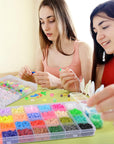Clay Beads Bracelet Making Kit 10000 PCS 56 Colors Flat round Polymer Heishi Beads Kit with Letter Beads for Jewelry Bracelets Necklace Making