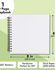 8X8 Inch Scrapbook Photo Album for Family Photos, Wedding Guest Book, Anniversary (40 Sheets)