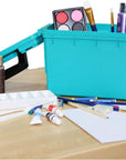 12533 Teal Craft Organizer, Art Supply Organizer and Storage, Lockable School Supplies Organization, Moisture Resistant, Made in USA
