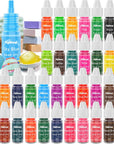 Bath Bomb Soap Dye - 36 Colors Concentrated Food Grade Skin Safe Liquid Based Colorant Vibrant Rainbow Coloring for Making DIY, Supplies Kit, Salt Crafting