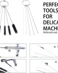 3 Set Airbrush Spray Cleaning Repair Tool Kit Stainless Steel Needle Brush Set