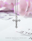 100Pcs Antique Silver Plated Cross Charms Pendant DIY Bracelets Necklace Jewelry Making Craft Wholesale 37Mmx21Mm(A282)