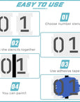 44 Pieces Curb Stencils Kit for Address Painting, Including 40 0-9 Curb Number Stencils, 4 Inch Tall, 4 Pieces of Each, Adhesive Tape, 3 Pairs Gloves, Reusable Plastic Numbers for Road Wood Chalkboard