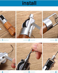 12 Pieces Leather Sewing Awl Hand Stitcher with Craft Accessories Set, Hand Awl Tool, 3 Sizes Needles and Replacement Spools of Thread, Stitching Awl Tool Kit (Multicolor)