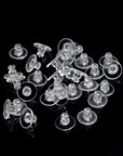 Earring Backs, Silicone Earring Backings, Clear Rubber Earring Safety Back Stoppers, Soft Clutch Ear Locking with Pad (Pack of 100)