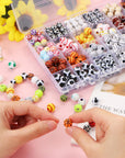 400 Pcs Sports Ball Beads for Jewelry Making, Acrylic Sports Beads Bulk, Baseball Basketball Soccer Volleyball Softball Football Beads with Box, Sports Spacer Beads for DIY Crafts Key Chains Bracelet