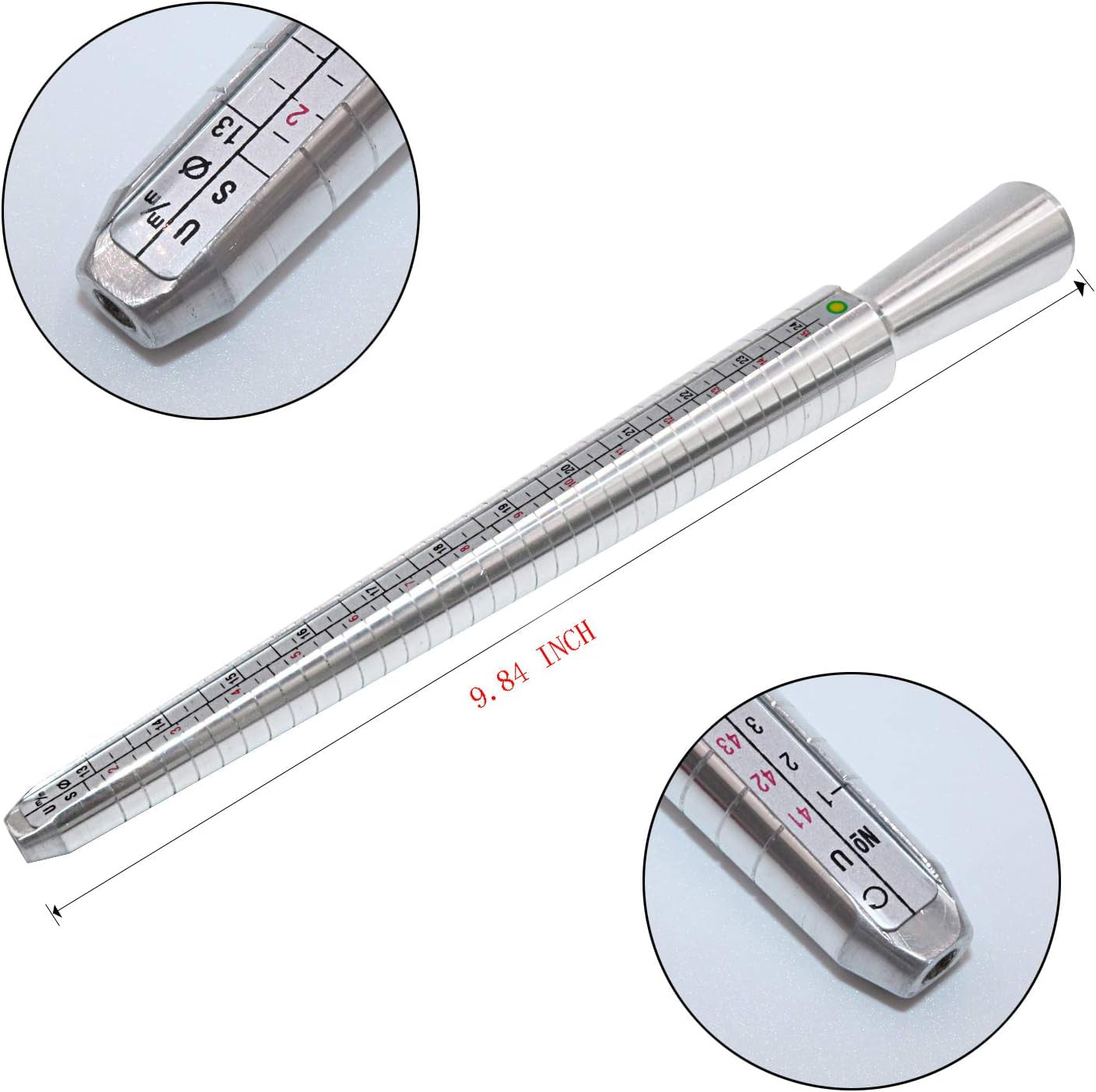 Ring Sizer Measuring Tool Ring Mandrel Measurement Tool Measure Ring Size Finger Sizing Set Metal Gauge US Size 1-13 Jewelry Sizers Kit of 27 Pieces