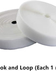Sew on Hook and Loop Tape 3/4 Inch Width, Non-Adhesive Sticky Back, Sewing Fastening Tape Nylon Fabric Fastener Interlocking Tape Sewing Fasteners for Sewing DIY Crafts (White, 16.4FT)