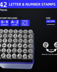 42PCS Metal Stamping Kit, Number and Letter Stamp Set (A-Z, 0-9 And&,Love Symbol), Industrial Grade Hardened Carbon Steel, Perfect for Imprinting Metal, Wood,Leather (1/8", 3MM)