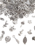 200PCS Silver Alloy Charms, Silver Charms for Jewelry Making Silver Metal Charms Pendants DIY for Necklace Bracelet Jewelry Crafting