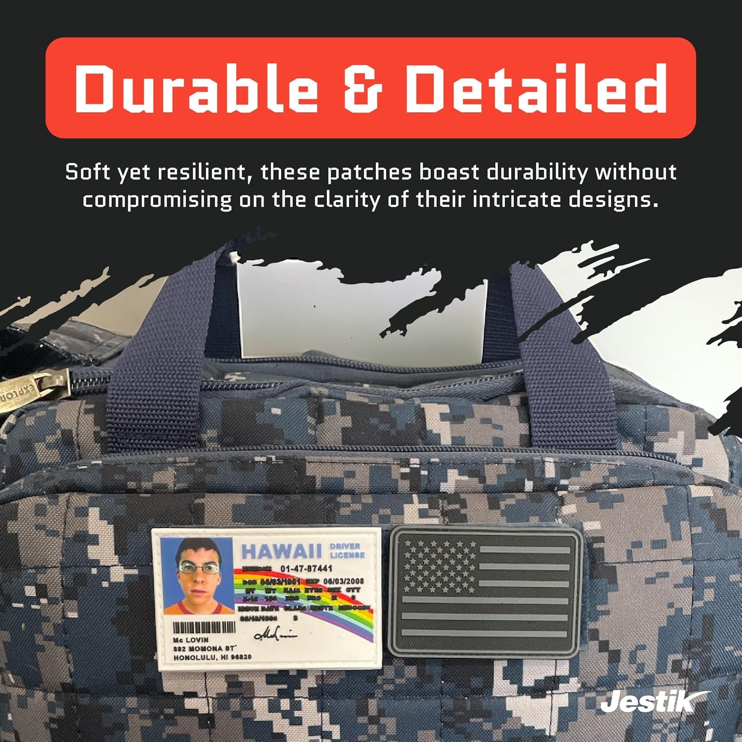 Mclovin Superbad PVC Patch - Funny Meme Patches, Humorous Military Tactical Morale Patch with Hook and Loop Fastener, Cute Patches for Backpacks, Military Uniforms, Jeans, Jackets, Vests, Hats & More