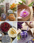 9 Bags Dried Flowers,100% Natural Dried Flowers Herbs Kit for Soap Making, DIY Candle Making,Bath - Include Rose Petals,Lavender,Don'T Forget Me,Lilium,Jasmine,Rosebudsand More