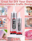 2Pcs B7000 Rhinestones Jewelry Glue Clear Adhesive Elastic Bracelet Glue with Precision Tip for Fabric Face Gem Crafts Jewelry Making Clothes Elastic String Metal Stone Wood Glass