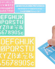 Alphabet Stencils Set of 4 Plastic Letter Stencil Assorted Sizes Number Ruler for Learning, Painting, Scrapbooking