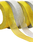 4 Rolls 100 Yards Christmas Ribbons 1Inch Wide Holiday Satin Ribbons Fabric for Gift Wrapping and DIY Craft, Red & Green & Gold &White