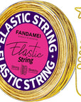1.2Mm Metallic Elastic String, Gold Stretch Cord for Craft Gift Jewelry Making, Elastic Cords Ribbon for Hair Braids, Elastic String for Bracelets, Beading Cord Stretchy Christmas Crafts DIY