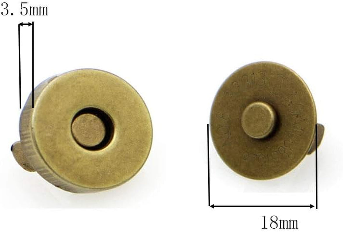 Magnetic Button Clasps Snaps Fastener Clasps for Sewing, Craft, Purses, Bags, Clothes, Leather 40 Sets(18Mm-4 Colors)