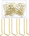 50 Pieces Sewing U-Pins Fork Pins Needlecrafts Pins Double Blocking Pins Stainless Steel Sewing Pins Multipurpose Straight Pins for Sewing Jewelry Display Home Decor (Gold,0.9 Inch Long)