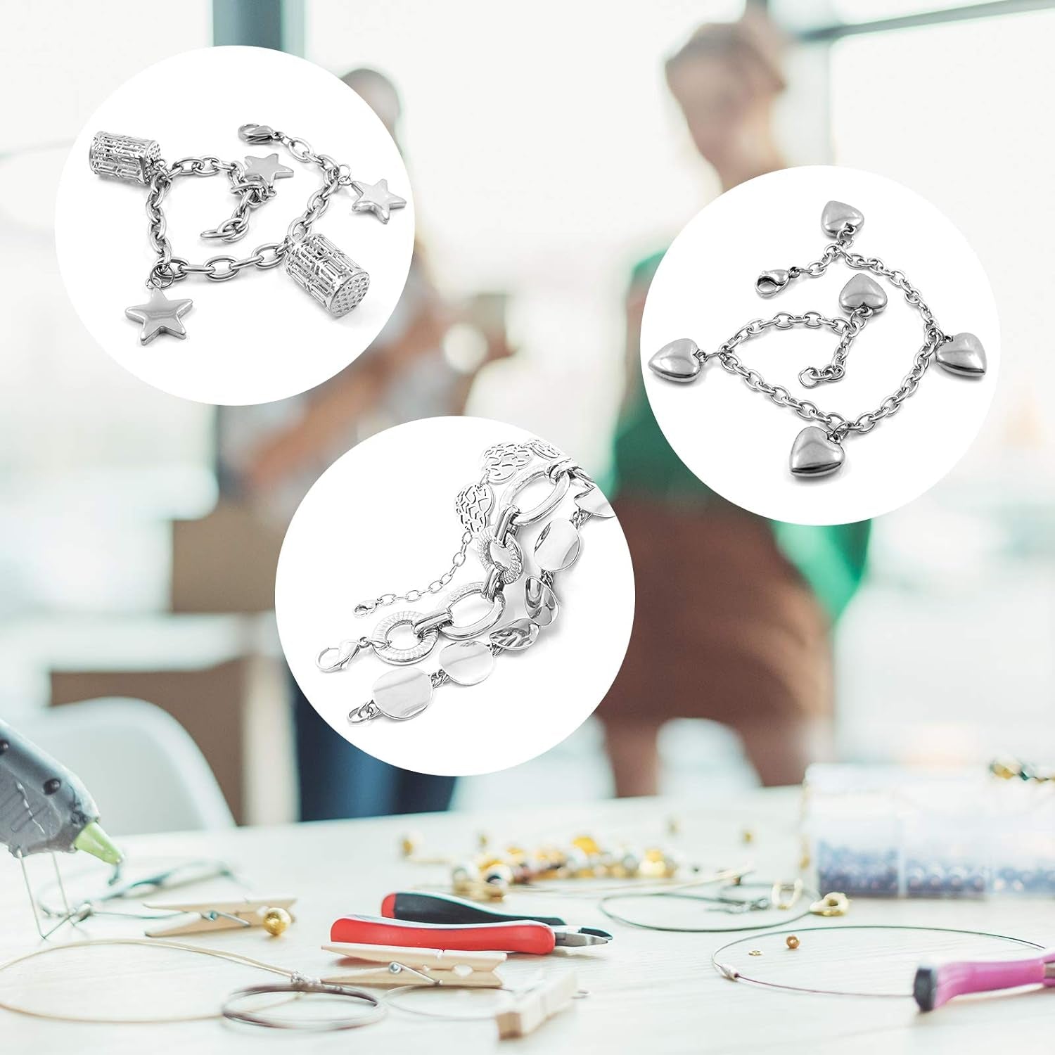 Lobster Clasps for Jewelry Making,  300 Pcs 12Mm Silver Lobster Claw Clasps with Jump Rings for DIY Necklace Bracelets(Silver)