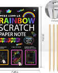 8 Pack Scratch Arts Drawing Notebook Paper for Kids Art Supplies, Large Rainbow Scratch and Sketch Books Set for Kids Party Favors