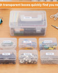 Small Bead Organizers and Storage, Clear Bead Storage Containers Rectangle Bead Holder Plastic Cases Transparent Boxes for Nail DIY Craft Making Jewelry Battery Screw