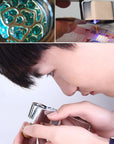40X Jewelers Loupe, LED Light Illuminated Folding Magnifying Jewelry Eye Magnifier (LED Currency Detecting/Jewlers Identifying Type Lupe)