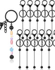 12 Pcs Beadable Keychain Bars Metal Beaded Keychain Blank Keychain Strips for DIY Keychain Pendant Jewelry Crafts
