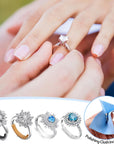 Ring Size Adjuster for Loose Rings- 110 Pcs Ring Size Adjusters Set Includes 8 Plug-In Invisible Ring Adjuster, 8 Spiral Silicone Tightener, EVA Invisible Sticker,Ring Size Measuring Tool