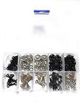 50 Pair Snaps for Sewing 3 Styles Hook and Eye Latch for Clothing Sewing Fixing Tools with Metal Sewing Buttons Fasteners Press Studs for Skirt Dress Bra Sewing DIY Crafting, 2 Colors (50)