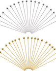 500Pcs Brass Ball Head Pins 2 Inch 50Mm Gold and Silver Headpins for DIY Charm Beads Crafts Jewelry Making