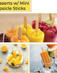 300 Pcs Mini Natural Wooden Food Grade Craft Sticks - Ice Cream Stick - Popsicle - 3.5 Inch Length - Suit Crafting, Stirring, Paddle, Waxing, Small Ice Pop Stick for DIY Kids Popcicle