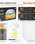 47 Pack Acrylic Paint Set, 15 Colours (12Ml Each, 2Pack) Acrylic Paint with 10 Brushes Painting Canvas Knife Palette Sponge, Complete Gift Set for Kids, Adults Painting Canvas, Ceramic